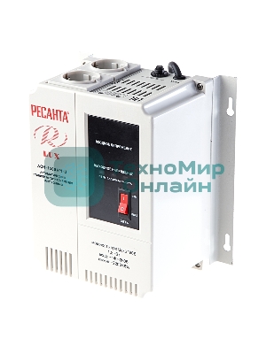 Стабилизаторы напряжения Ресанта АСН-1 500 Н/1-Ц 63/6/20 Стабилизатор Lux 220В±8%, Габариты 206х133х230, Вес 4,5кг