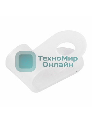 Кабельная скоба под винт Rexant 5 мм, белая, упаковка 50 шт.