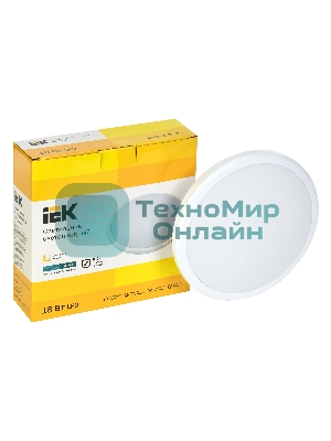 Светильник LED ДПБ 3003 18Вт IP54 4000K круг белый LDPB0-3003-18-4000-K01 IEK