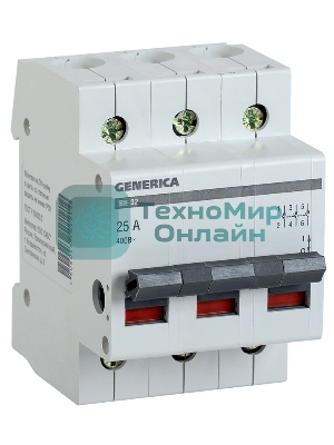 Выключатель нагрузки (мини-рубильник) 3п ВН-32 100А GENERICA IEK MNV15-3-100