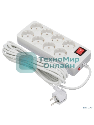 Сетевой фильтр Buro 800SH-5-W 5 м, 8 розеток, белый, коробка
