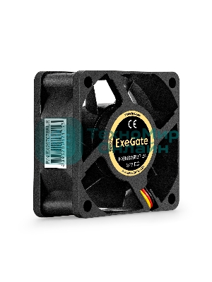 Вентилятор для корпуса ExeGate EX06025B3P-24 черный, 60 мм, 5100 об/мин, 34 дБ, 3 pin
