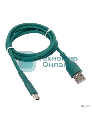 Кабель USB2.0 Cablexpert CC-USB2S-AMCM-1M-GN AM/Type-C, 3А, 18Вт, QC3.0, силиконовый, медь, 1м, зеленый, пакет