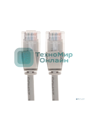 Патч-корд U/UTP Rexant cat.6a (10G), RJ45-RJ45, неэкранированный, 28AWG, LSZH, серый, 2 м