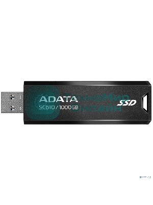 Внешний SSD ADATA SC610, 1TB, USB 3.2 Gen 2 Type-A, R/W 550/500, черный