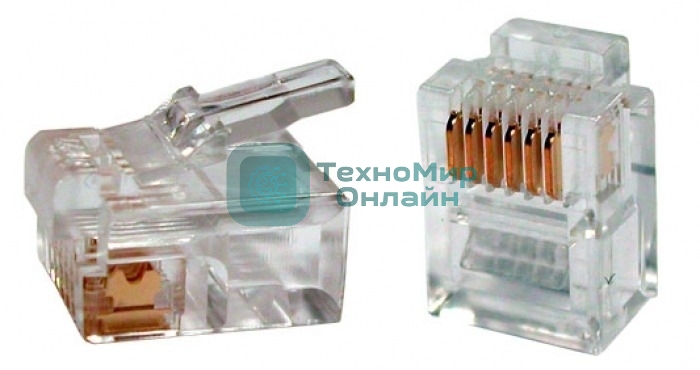 Вилка RJ-11 6p4c (100 шт. в комплекте)