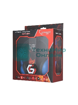 Игровая гарнитура Gembird MHS-G50 Survarium черный/синий, охватывающие, гибкий микрофон, кабель 2.4 м