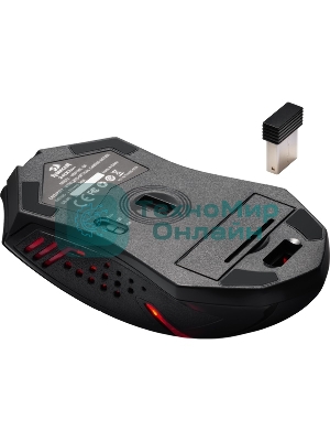 Мышь беспроводная + коврик Defender Redragon M601WL-BA черный, 2400 dpi, радиоканал, USB, кнопки - 6