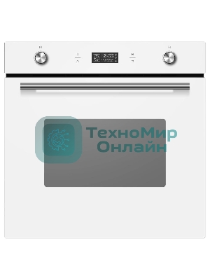 Духовой шкаф встраиваемый полноразмерный Evelux EO 650 PW, 60 см, 9 режимов, 70л, белое стекло