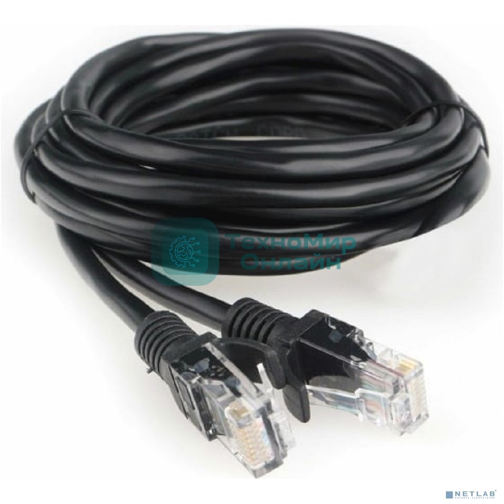 Патч-корд CCA light UTP Гарнизон PC-UTP-5e-3-BK кат.5e, 3м, литой, многожильный черный