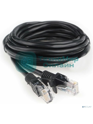 Патч-корд CCA light UTP Гарнизон PC-UTP-5e-3-BK кат.5e, 3м, литой, многожильный черный