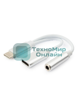 Переходник Cablexpert Переходник USB, USB Type-C/Jack3.5 F+ Type-C F, пакет (CCA-UC3.5F-02-W)