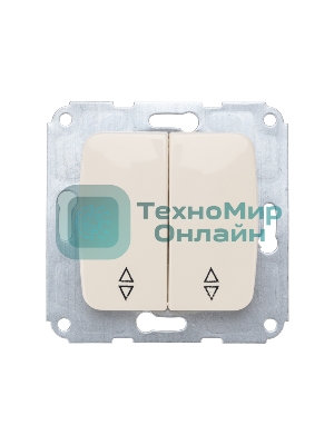 Переключатель Kranz DEA 2кл прох. с/у 10А мех. бежевый (1/10/120)