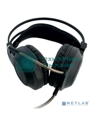 Гарнитура проводная Qumo Odin GHS 0023, стереогарнитура, подсветка, USB+3,5 jacks