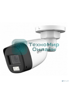 Уличная цилиндрическая HDCVI-видеокамера Dahua DH-HAC-HFW1200CLP-IL-A-0280B-S6 с интеллектуальной двойной подсветкой 2Мп, объектив 2.8мм, ИК 20м, LED 20м, IP67, корпус: металл, быстрый монтаж