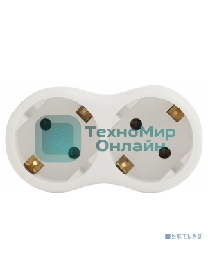 Разветвитель ЭРА 2-м SPx-2e-W с заземл. 16А бел.