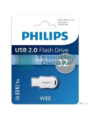 Флешка USB 32Gb PHILIPS WEE 2.0 32Gb, USB 2.0