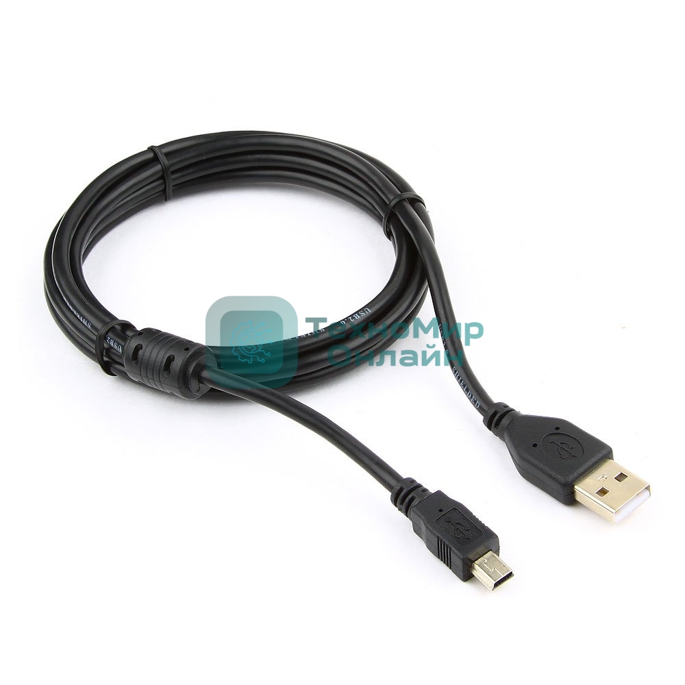 Кабель Gembird PRO USB 2.0 для соед. 1.8м А-miniB (5 pin) позол.конт., фер.кол.