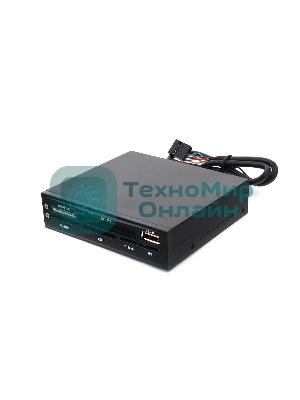 Кард-ридер Gembird FDI2-ALLIN1-02-B/черный/SD/T-Flash/Micro-SD/Micro-SDHC/Micro-SDXC/USB 2.0/метал