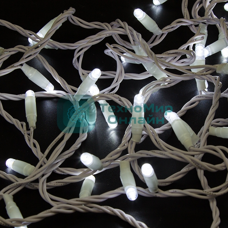 Гирлянда Neon-night Нить 10м, постоянное свечение, белый ПВХ, 230В, белый