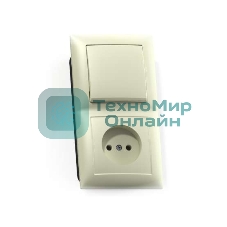 Блок Кунцево-Электро СП БКВР-408 Селена (1-кл. выкл. + розетка) сл. кость