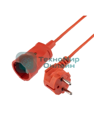 Удлинитель-шнур на рамке PROconnect ПВС 2х0.75, 10 м, б/з, 6 А, 1300 Вт, IP20, оранжевый
