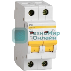 Выключатель автоматический модульный 2п B 16А 4.5кА ВА47-29 IEK MVA20-2-016-B