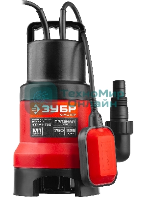 Насос ЗУБР НПГ-М1-750 мастер м1 погружной дренажный для грязной воды d частиц до 35мм 750Вт 225л/м