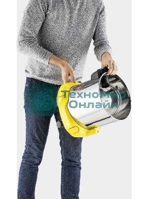 Строительный пылесос Karcher WD 3 P S V-17/4/20 желтый, 1000 Вт, уборка сухая/сбор воды, пылесборник мешок/контейнер, 17 л