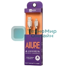 Кабель USB ACD-Allure MicroUSB - USB-A Кожа, 1м, черный