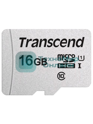 Флеш карта Micro SecureDigital 16Gb TranscendTS16GUSD300S-A MicroSDHC Class 10 UHS-I, SD adapter