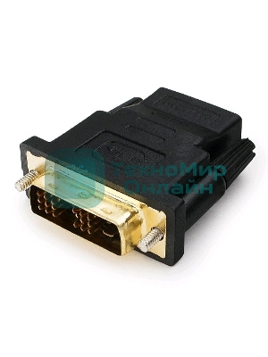 Переходник Cablexpert HDMI-DVI 19F/19M золотые разъемы, пакет, черный