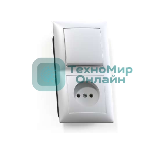 Блок Кунцево-Электро СП БКВР-408 Селена (1-кл. выкл. + розетка) белый