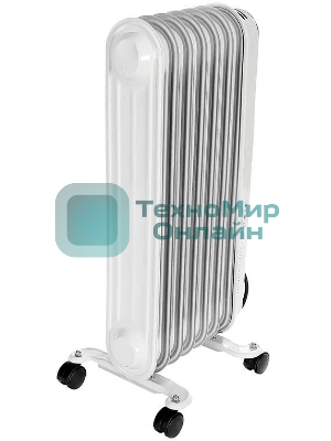 Обогреватель масляный Ресанта ОМПТ-7Н (7 секций) белый, 1500 Вт, 15 м2, термостат 67/3/3