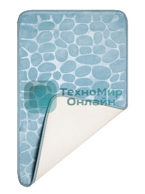 Коврик для ванной Еврогарант Pietra, 50х80 см, аквамарин, память формы