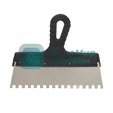 Шпатель фасадный Rexant 250 мм зуб 8х8 нержавеющая сталь, пластмассовая рукоятка