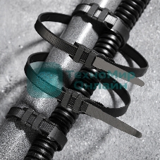 Хомут-стяжкa нейлоновая усиленная с двойным горизонтальным замком Rexant 350x9,0 мм, черная, упаковка 100 шт.