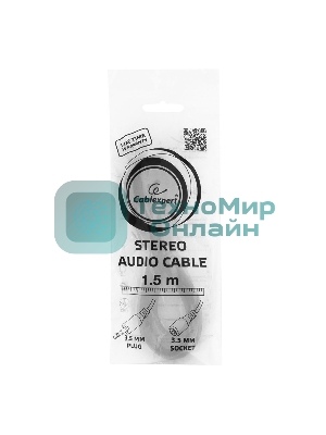 Кабель аудио удлинит. Gembird, Jack3.5, 1.5м