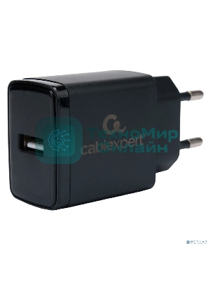 Сетевое зарядное устройство Cablexpert MP3A-PC-57, 5Вт, 1А, 1хUSB, черный, пакет