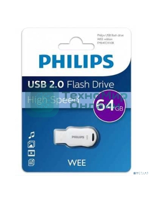Флешка USB 64Gb PHILIPS WEE 2.0 64Gb, USB 2.0