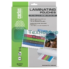 Пленка для ламинирования Cactus 125мкм A4 (25шт) глянцевая 216x303мм CS-LPGA412525