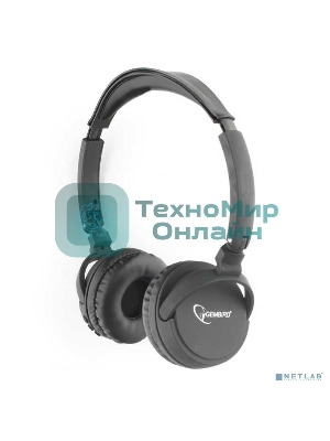 Беспроводные/проводные наушники Gembird BHS-100 черный, накладные, Bluetooth + проводной, складная конструкция, до 6 ч