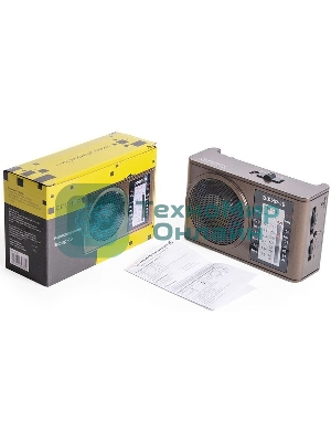 Радиоприемник портативный Сигнал Эфир-18 коричневый USB SD/microSD