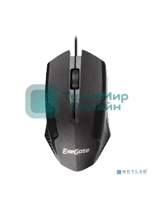 Мышь проводная ExeGate SH-9025 OEM черный, 1000 dpi, USB, кнопки - 3