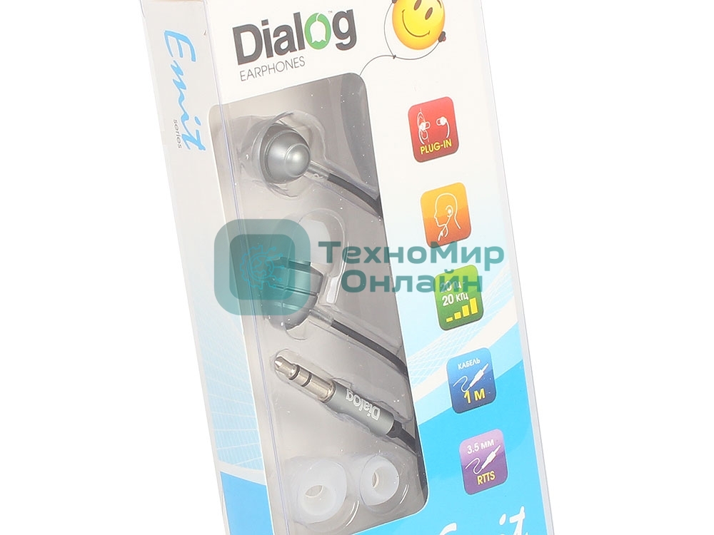 Наушники TWS Dialog EP-F55 серый, вкладыши, Bluetooth, до 3 ч