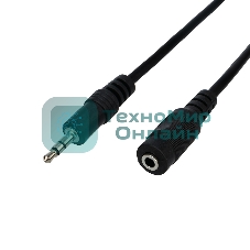 Шнур Rexant Стерео 3,5 мм гнездо - Стерео 3,5 мм штекер 3 метра