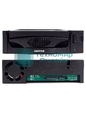 Сменный бокс для HDD AgeStar SR3P-SW-2F SATA пластик черный 3.5