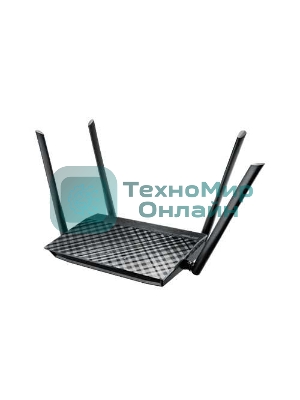Маршрутизатор беспроводной Asus RT-AC1200 10/100BASE-TX черный (Dual Band)