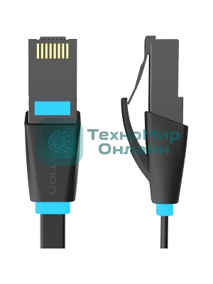 Патч-корд Vention прямой UTP cat.6, RJ45 - 8м. плоский черный
