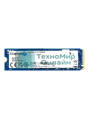 Накопитель SSD Kingston NV3, 1Tb, M.2 2280, NVMe, PCIe 4.0, R/W 6000/4000